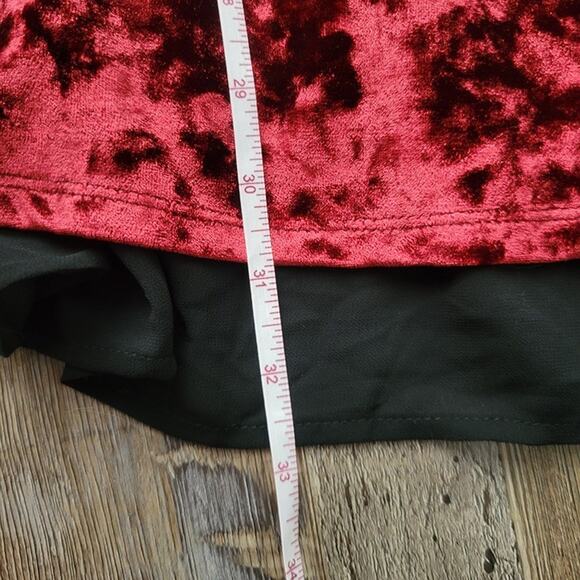 Hot Topic Red Velvet Bell Sleeve Dress – Size Small NWT Romantic Gothic Witchy - Picture 11 of 14